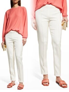 Akris Melissa Techno Pants Ivory Size: US 4 Elegant Women's Tailored